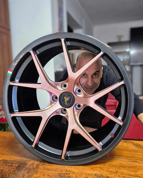 Fabrizio Ferrari, founder of Famirari Automobili, with the BIU-JEE 6.2